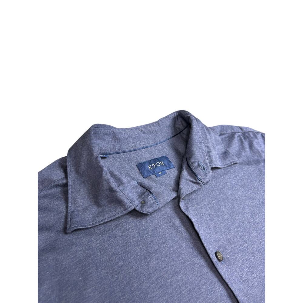 Eton Shirt Mens 2XL Blue Jersey Button Down Dress Casual Contemporary Old Money
